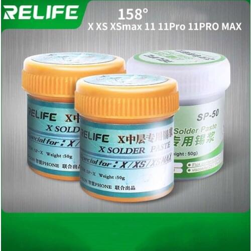 RELIFE SP-X medium temperature melting point 158℃ tin paste mobile phone PCB BGA / SMD template repair tin for x xs xsmax