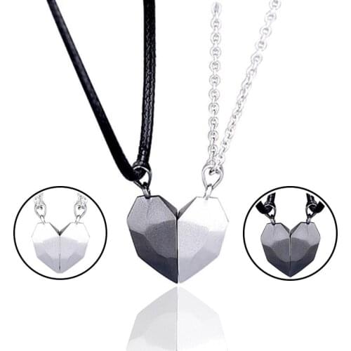 2021 Hot Heart Magnet Couple Necklace Valentines Day Present Distance Attract Paired Necklace Fashion Pendant Necklaces Gift