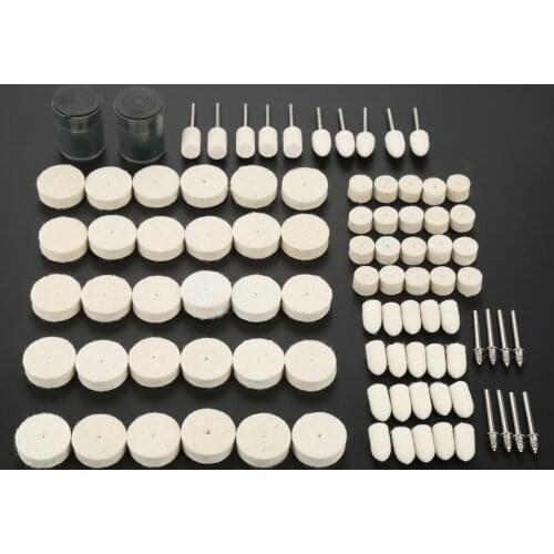 90Pcs/set Buffing Grinding Wheel Polishing Pad with Shank for Dremel Rotary Tools Wool Polishing Wheel for Metal Surface