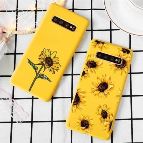 Daisy Sunflower Floral Silicone Case For Samsung Galaxy A50 A51 A70 A40 A71 A10 Note 10 8 9 A7 A9 A6 A8 Plus 2018 Cover Coque