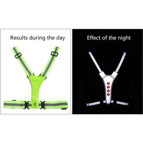 Led Safety Vest Reflective Vest High Visibility Outdoor Safety Vest Adjustable For Running Jogging Walking Cycling