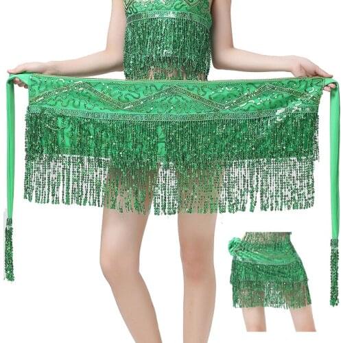 Belly Dance Costume For Women Performance Indian Dancing Sequin Tassel Fringes HiP Scraf Belly Dance Wear Belt Waist Skirts