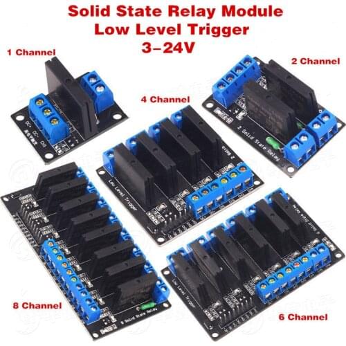 1/2/4/6/8 Channel 3-24V Solid State Relay Module Low Level Trigger DC Control DC with Fuses 250V 2A