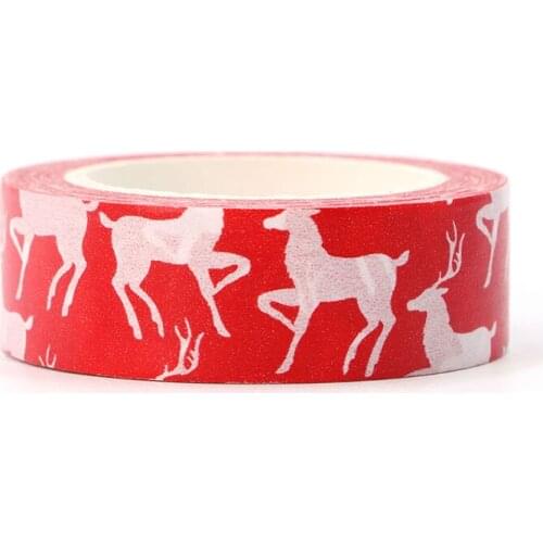 1 pcs 15mm X 10 m Snow deer Christmas Decorative Washi Tape DIY Scrapbooking Masking Tape School Office Supply