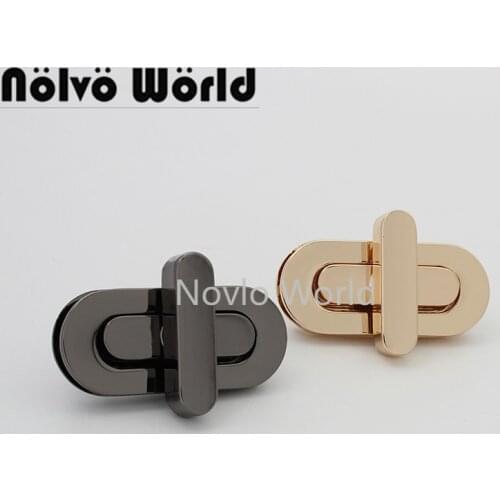 10-30 pieces 4 colors 45x20mm Gun black Long Oval Shaped Twist Locks Purse Component DIY Women Bag Handbag Closures