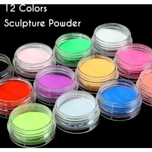 12pcs Nail Art Scupture Powder UV Gel Manicure 3D Nail Tips Decoration Acrylic Nails Pattern Design Nail Art Decoration Supplies