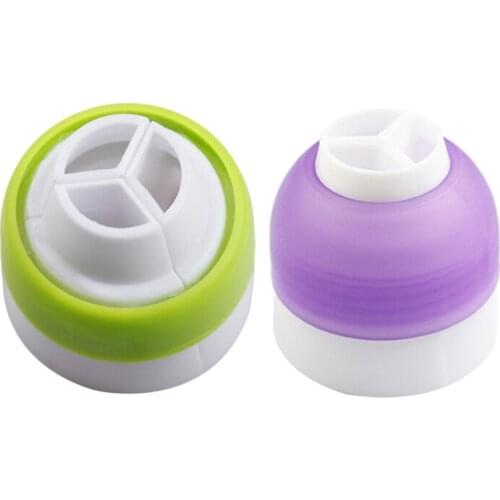 2PCS/Set Nozzle Coupler Icing Piping Nozzles Converter 3 Hole Plastic Cake Decorating Tool DIY Cookie Decorating Tool
