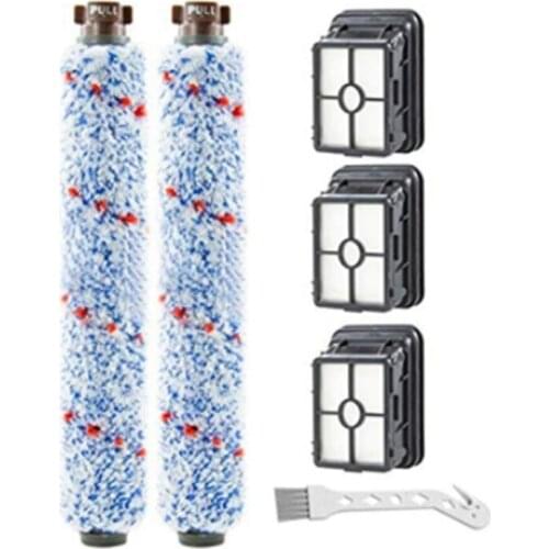 2 Pack Multi Surface 1868 Brush Roll and 3 Pack 1866 Vacuum Filter for Bissell Crosswave 1785 2306 Series