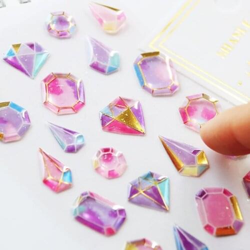 20Sets/1 lot Stationery Stickers Crystal Cute diamond Cat 3D Decorative Mobile Stickers Scrapbooking DIY Craft Stickers