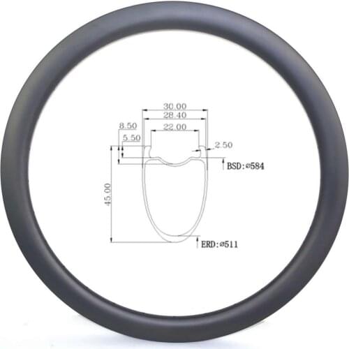 27.5er Gravel carbon rims 30mm width carbon gravel rims 45mm profile tubeless Ebike rims