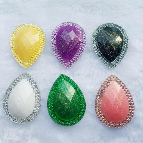 29*39mm Tear drop Flatback Rhinestone crystal Resin Strass DIY Wedding decorate Hand Mad Crafts 4pcs -HE78