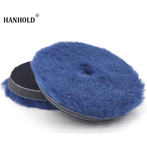 6 Inch Long Wool Car Polishing Pad High Density Lamb Woollen Polish Buffing Pad Wool Polishing Pad for Car Detail Polishing Disc