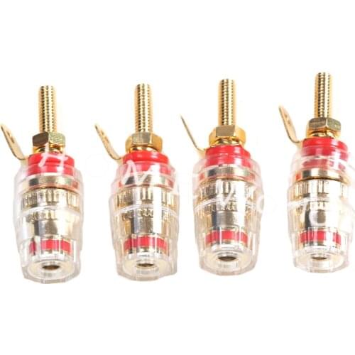 8PCS High Quality Transparent Crystal Binding Post for Amplifier Speaker 4mm Banana Plug Connector