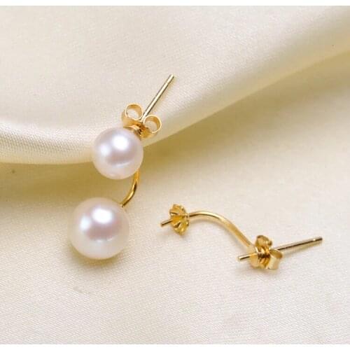 925 Sterling Silver Earrings Base Findings Mountings Settings Jewelry Parts Fittings for Pearls Coral Jade Agate Beads Stones