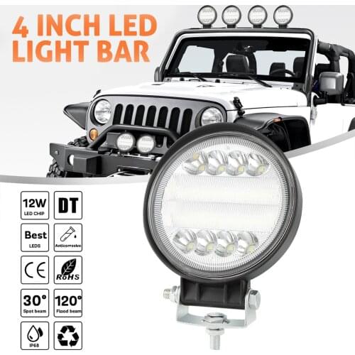 4 Inch 72W Car Work Light 7200LM 4 Rows Led Working Light Bar 6000K White for Off-Road Suv Boat 4X4 Jeep JK 4Wd Truck 12V-24V