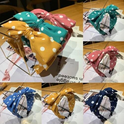 Superior Quality Big Rabbit Ear Bow Headband Wide Side Wave Point Double-deck Bowknot For Women Girls Hair Accessories Headwear