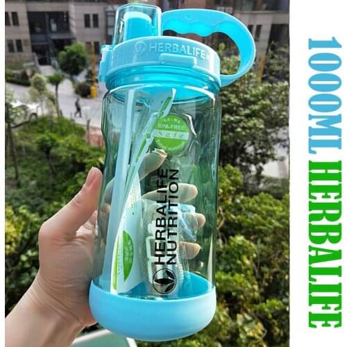 BPA Free 3 color Straw Water Bottle 1 Litre Portable Bottle For Drink High Capacity Sports Outdoor Water Bottle With Straw