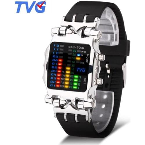 TVG Luxury Brand Watches Men Fashion Rubber Strap Watches Men LED Digital Watches Men Sports Watches Relogio Masculino relogio