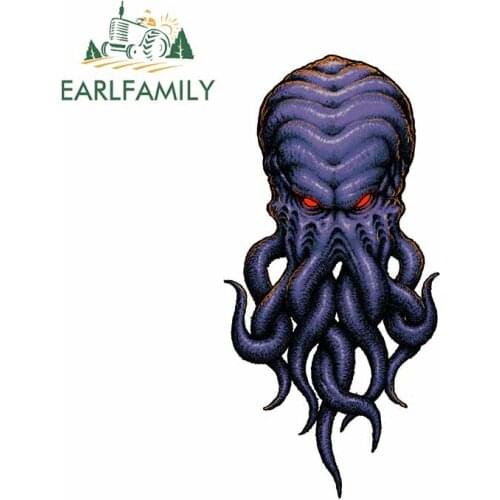 EARLFAMILY 13cm x 11.4cm For Cthulhu Fine Car Stickers Motorcycle Decal Bumper Vinyl Material Car Assessoires For JDM SUV RV