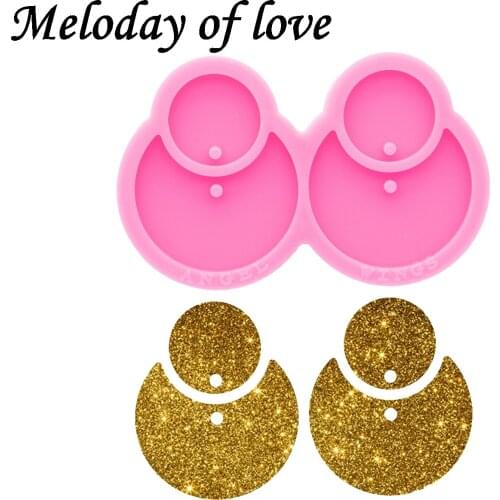 Glossy Circle Earrings Mold Silicone Mould DIY Handmade for Epoxy Resin Jewellery Making Tools DY0723