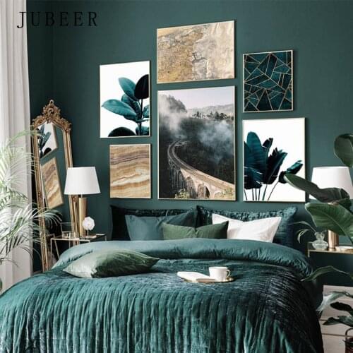 Forest Leaf Mountain Canvas Prints Scenery Poster Nordic Style Canvas Print Landscape Art Painting Wall Picture Home Decoration
