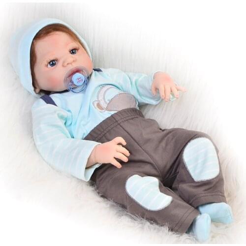 Fashion 23 inch Reborn Baby Dolls Full Body Silicone Vinyl Baby Dolls Lifelike Boy Model Can Bathe kids Xmas Gifts New Arrival