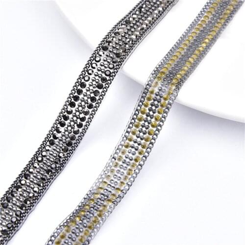 20Pcs 6 Rows Rhinestone Tape Bead Chain 0.6cm Wide*15cm Long Crystal Glass Diamond Strips Hot-fix Accessories Garment DIY Decor