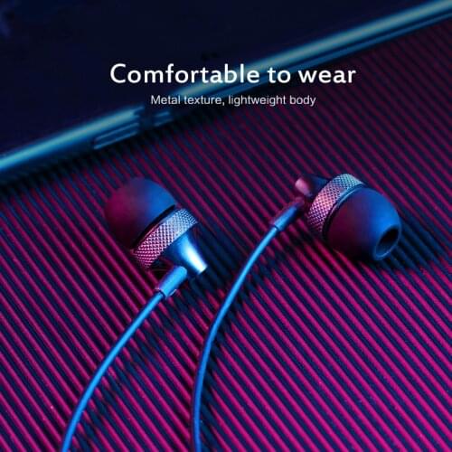 Metal-in-ear Headphone Heavy Bass Headphone With Mccord Control General-purpose Waterproof Earbuds Headsets For Mobile Computer