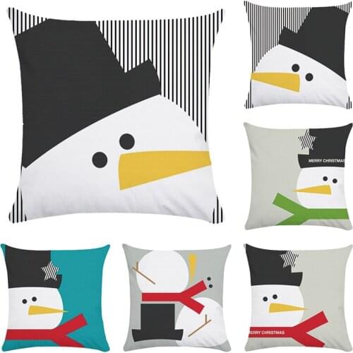 Cushion Cover Xmas Style Cushion Cover Claus Cushion CoverS snowman Scarf Home Decorative Pillows Cover Pillowcase CR187