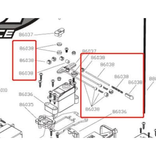 Original OFNA/HOBAO RACING 86038 THROTTLE LINKAGE SET For HYPER 1/8 ST PRO/RTR TRUGGY
