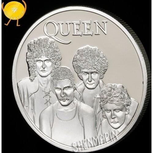 Queen Rock Band Music Commemorative Coin Legends Challenge Coin British Rock Band Art Coins Collectibles Gift