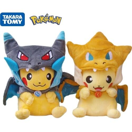 POKEMON 22CM Plush Toy Hat Dolls cosplay Pocket Monster Pikachu Game Poké Yellow Action Figure Model Anime Toy For Kids Gift