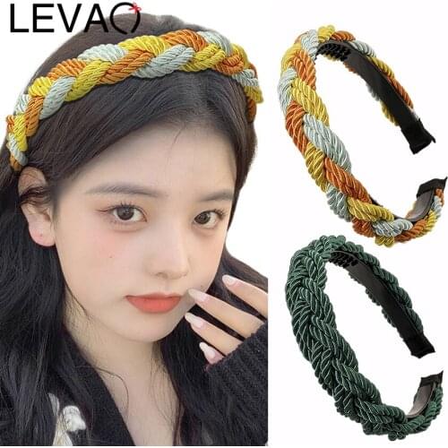 Levao Thicken Braid Hairband For Women Twist Turban Headband Hair Accessories Wide Hair Bands Headwear