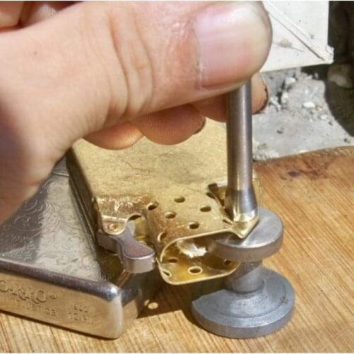 Gaskets Metal Base Punching Pin For ZP Zorro Kerosene Lighter Replace Rivet Flint Wheel Disassemble Gear Universal Repair Tools