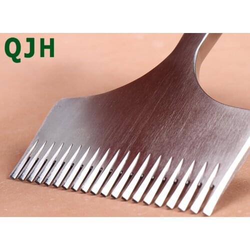 QJH Leather Craft Punching Tool 3.85mm20 Teeth Polished Fork Chisel Craft Polished Teeth Lace Needle DIY Puncher