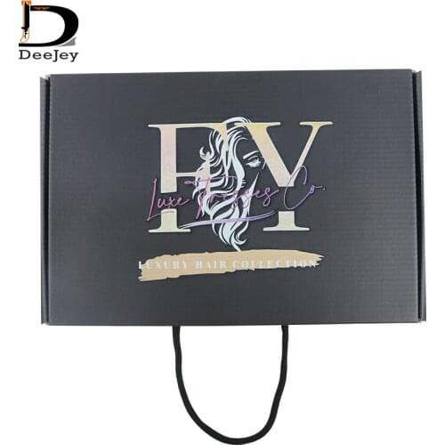Luxury Custom wig hair extensions packaging paper box with rope handle boutique packing boxes
