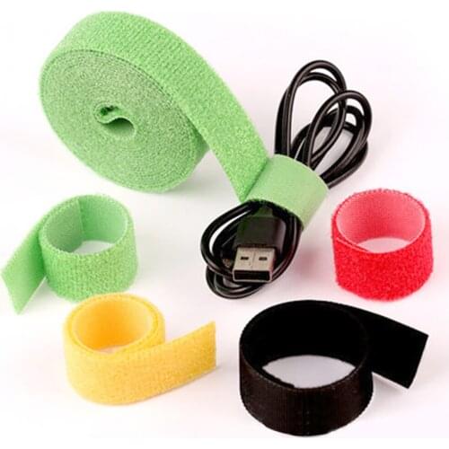 5M/Roll Color Tape Velcros Self Adhesive Fastener Reusable Strong Hooks Wire Organizer Loop Cable Tie Magic tape DIY Accessories