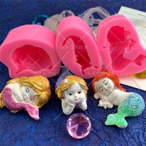 Mermaid Silicone Soap Mold Handmade Silicone 3D Mould DIY Craft Molds Cake Stencils DIY Tool