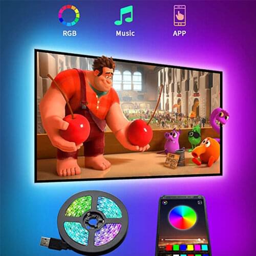 LED Lights Strip USB Bluetooth-compatible TV Backlight RGB 2835 LED Lights for Room Wall Flexible Diode Tape Bedroom Decoration