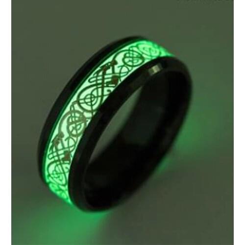 Luminous Dragon Ring High Quality Stainless Steel Rings For Men Women Wedding Band Ring Fashion jewelry Dropshipping