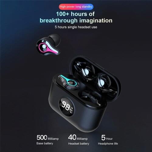 TWS Bluetooth5.0 Wireless Sport Earbuds Waterproof HD Stereo Noise Canceling LED Digital Display HandsFree Earphones with Mic