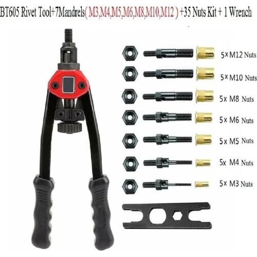Riveting Tool Kit Rivet Nuts Thread Setting Tool Nutsert M3 M4 M5 M6 M8 M10 M12