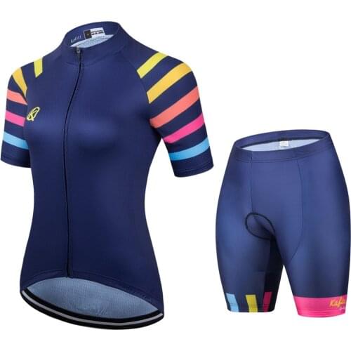 New 2021 Cycling Set Kafitt Womens Clothing With Free Shipping Bike Uniform Summer Cycling Jersey Blue Bicycle Wear Breathable