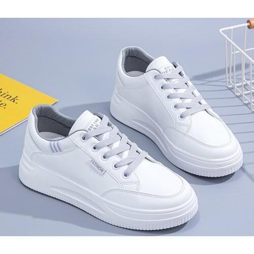 2021 Autumn Woman White Shoes Fashion New Woman PU Mesh Shoes Ladies Breathable Flats Casual Footwear Sneakers