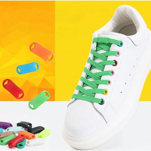 1 Pair Buckle Lock No Tie Shoelaces Elastic Reticulated Woven Flat Shoelace Quick Sneakers Lazy Laces For Kids And Adult