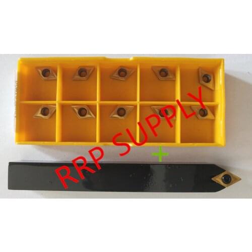 1pc SDNCN1616H07+10pcs DCMT070204-UE6020 inserts, to cut stainless steel and steel,CNC Turning Tool, External Turning Tool