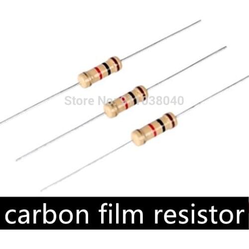 100pcs 1/4W 820R 1R-10M 10R 47R 100R 220R 1K 10K 100K 560K 1M ohmcarbon film resistor 0.25W color ring resistance accuracy 5