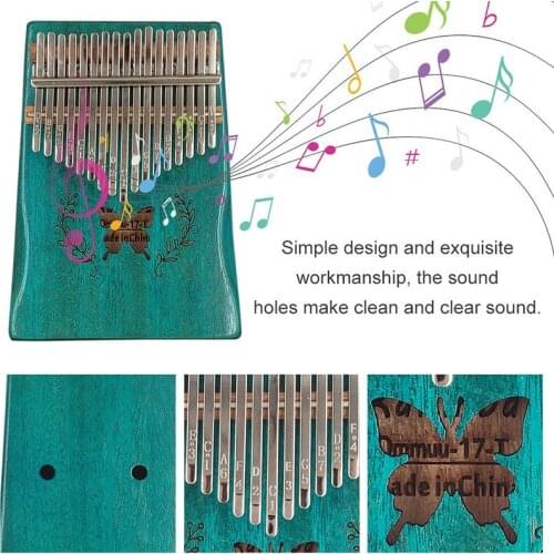 17 Keys Kalimba Thumb Piano Mahogany Africa Finger Piano Mbira With Learning Book Portable Musical Instruments For Gift