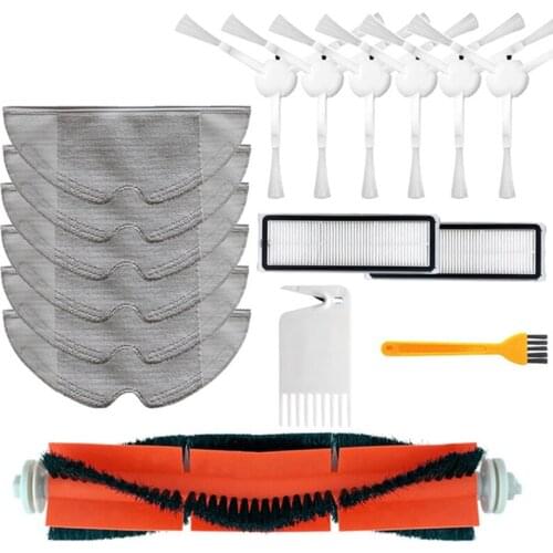 17PCS Main Brush Cover Box Side Brush Filters Mop Cloth for Xiaomi Mijia 1C STYTJ01ZHM Robot Vacuum Cleaner Accessories