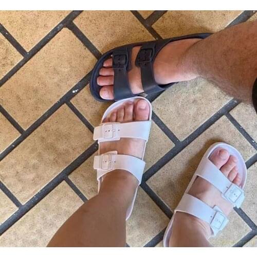 2021 Summer Womens Flat Slippers Fashion Sandals Buckle Ladies Casual Comfortable Beach Shoes Female Footwear Soild